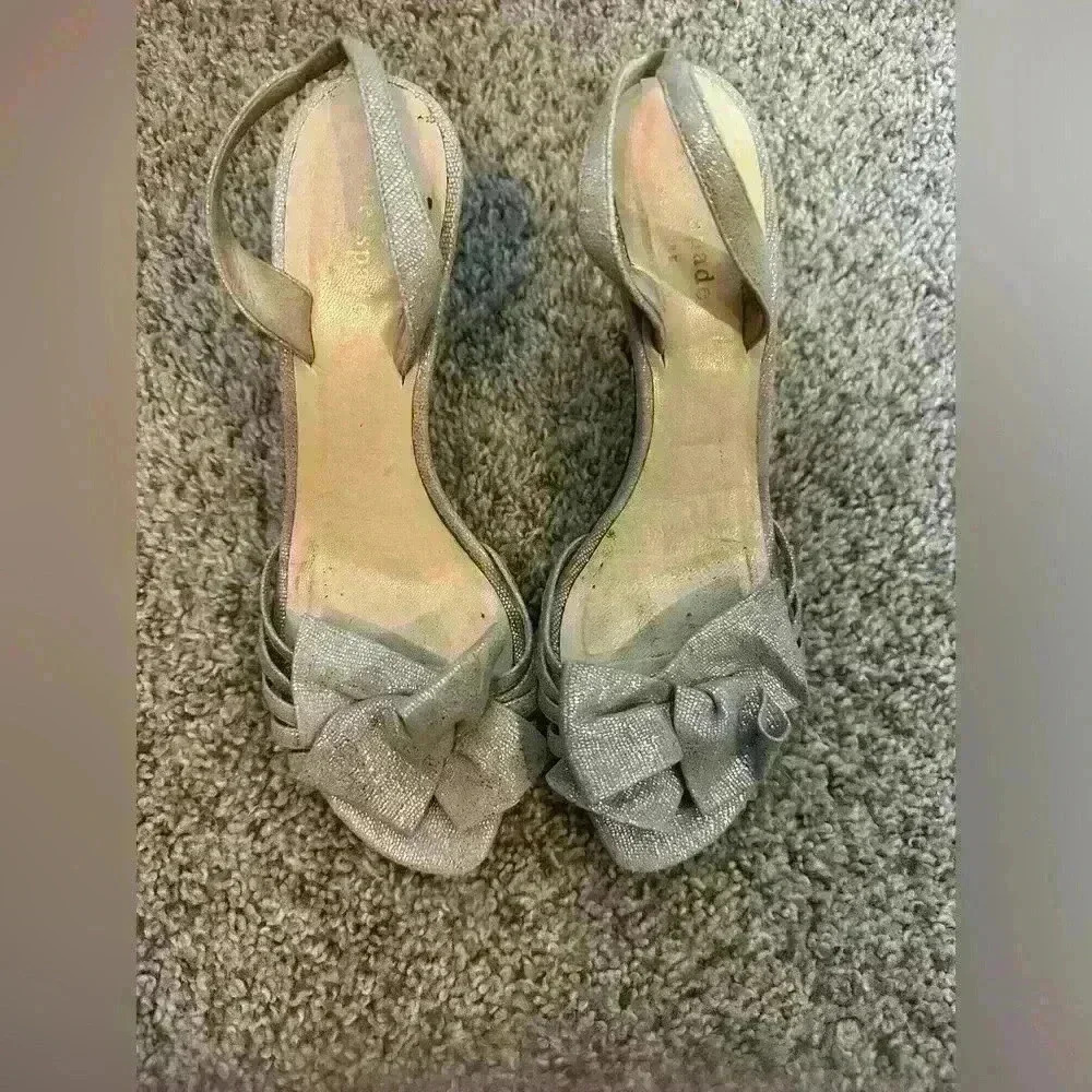 Kate Spade glittery bow heels size 7.5 women’s